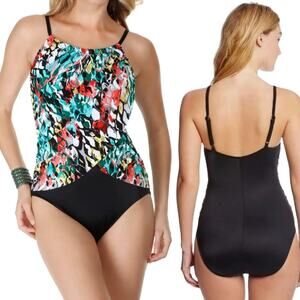 Magicsuit Lisa One Piece Swimsuit Anaconda Snake Print High Neck Underwire 16